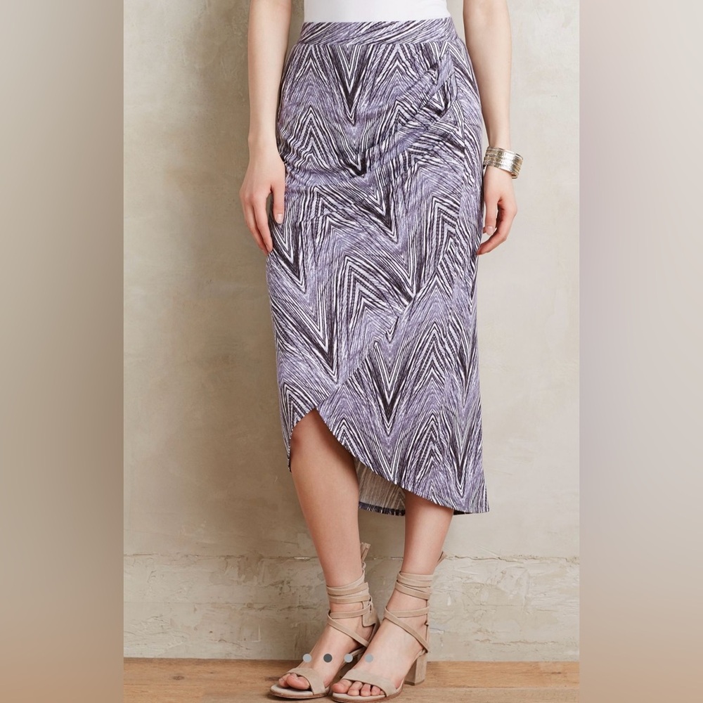 Maeve Lavender Chevron Midi Skirt